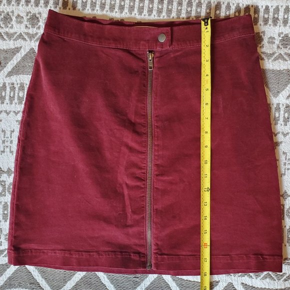 Madewell Red Velvet Skirt - Picture 4 of 5